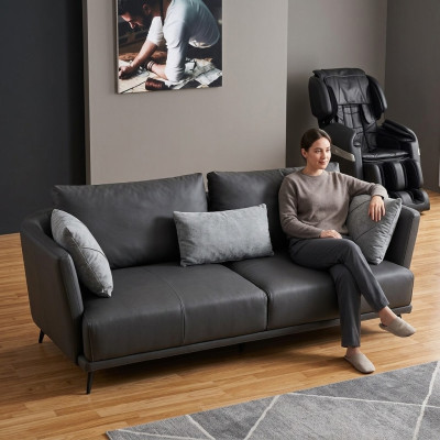 Canapé design trois places en cuir moderne Relax Club 3 places