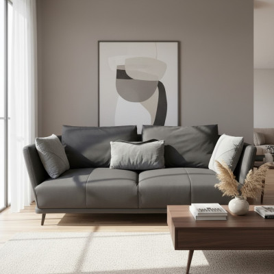 Canapé design trois places en cuir moderne Relax Club 3 places
