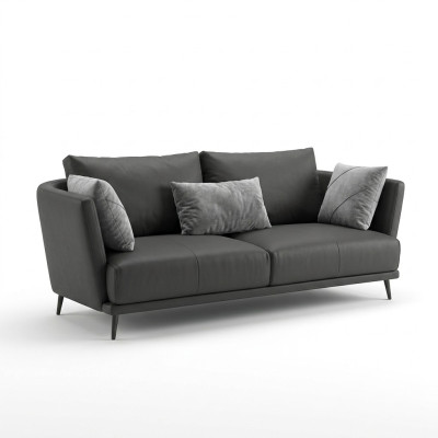 Canapé design trois places en cuir moderne Relax Club 3 places