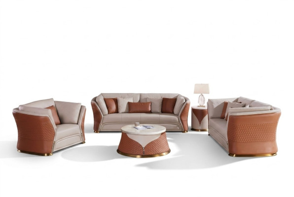Paysage vivant Canapé Rembourrage Ensemble de canapés 3+2+1 place Table d'appoint Table basse