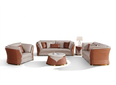Paysage vivant Canapé Rembourrage Ensemble de canapés 3+2+1 place Table d'appoint Table basse
