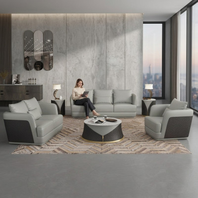 Suite 3 places, 2 places, 1 place Table basse 2 tables d'appoint Paysage vivant Canapé 6 pièces.