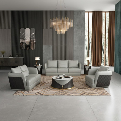 Suite 3 places, 2 places, 1 place Table basse 2 tables d'appoint Paysage vivant Canapé 6 pièces.