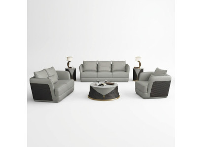 Suite 3 places, 2 places, 1 place Table basse 2 tables d'appoint Paysage vivant Canapé 6 pièces.