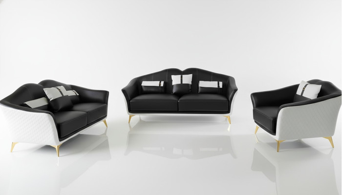 Conception Trois 3 places Canapé Couch Tapisserie Club Canapés Canapé Salon