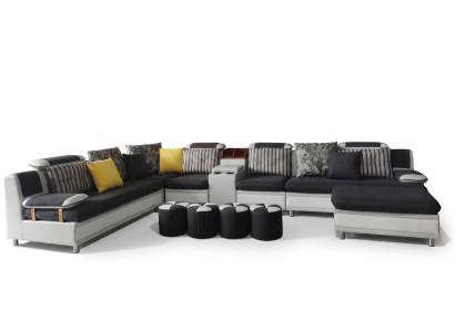 Canapé d'angle en U Canapé d'angle Salon Canapé Rembourrage Coin Garniture Tissu Canapés neufs