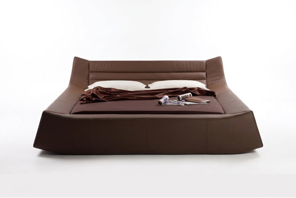 Revêtement de lit Design Luxe Lits Doubles d'hôtel Chambre de Repos en Cuir Tissu Moderne