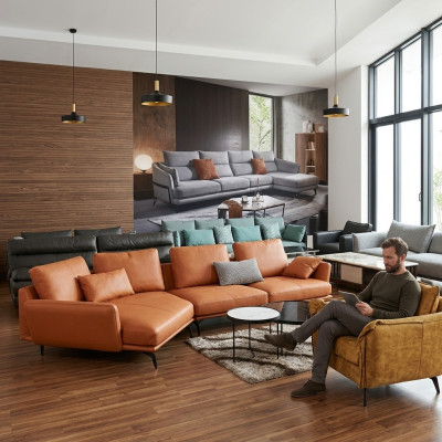 Ecksofa Eckcouch L-Form Wohnlandschaft Sofa Couch Polstermöbel Garnitur Leder Stoff Sofas