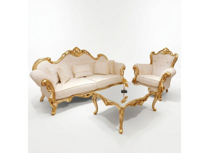 Canapé de luxe Chesterfield 3+1+1 seater Relax Fauteuil Canapé 3 pièces. Textile neuf