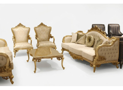 Ensemble de canapés 3 places 2 places Table basse Classique Textile Canapé complet Rembourrage neuf