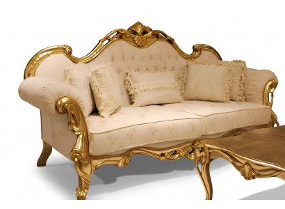 Ensemble de canapés design 3+3 places Ensemble classique en bois et tissu Complet 2x Nouveau canapé