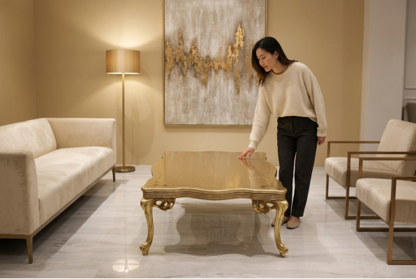 Table basse Table de salon Or Luxe Tables basses Table d'appoint Table de canapé nouveau