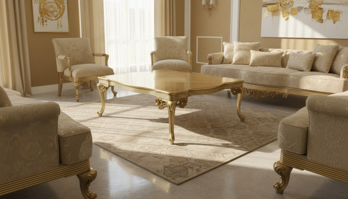 Table basse Table de salon Or Luxe Tables basses Table d'appoint Table de canapé nouveau