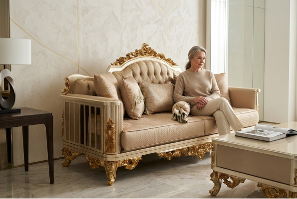 Ensemble de canapé 3311 Table basse Textile Bois Ensemble complet Canapé Fauteuil Ensemble de canapé