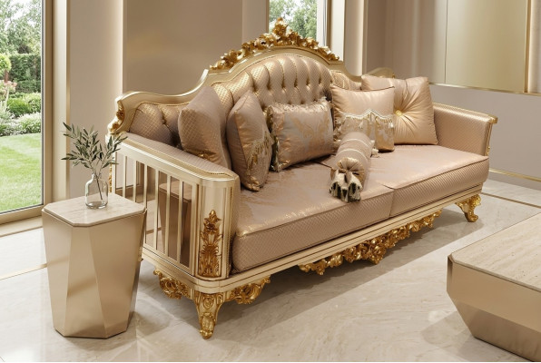 Ensemble de canapé 3311 Table basse Textile Bois Ensemble complet Canapé Fauteuil Ensemble de canapé