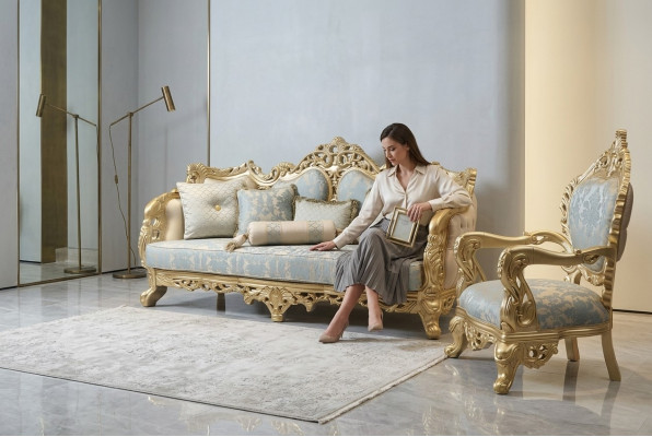 Ensemble de canapés 3+3 places Chesterfield 2x Canapé, 2 Fauteuils classiques relaxants 2 pièces. Meubles