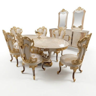 Ensemble de salle à manger ensemble de chaises de luxe 6x ensemble de chaises de salle à manger suite fauteuils enfilade