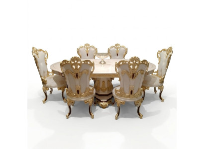 Suite Salle à manger Chaise Ensemble 6 chaises Groupe de meubles de luxe Fauteuil Ensemble de sièges