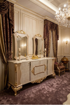 Commode Miroir Bois Mobilier Buffet Commode Armoire Mobilier de luxe Bois neuf