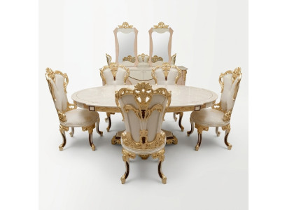 Salle à manger Ensemble 6x Chaises Ensemble à manger Bois Chaise rembourrée Chaise de luxe Textile neuf
