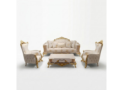 Ensemble de canapés 3 places 3311 Ensemble de salon Canapé Chesterfield Fauteuil en textile neuf