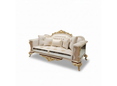 Ensemble de canapés de luxe 3+3 places Canapé designer Chesterfield en textile 2x 3 places nouveau