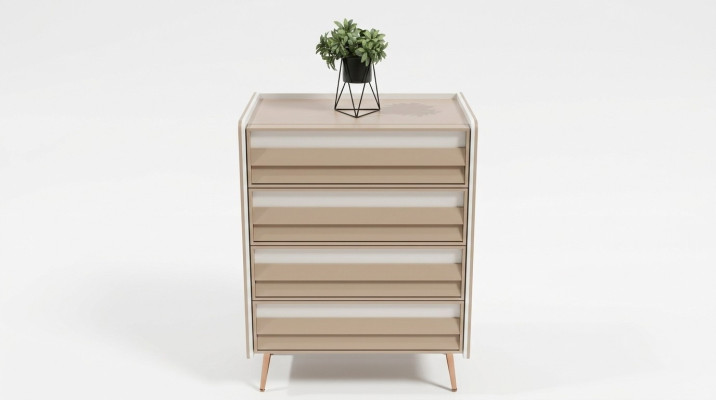 Commode moderne avec 2 tiroirs, Designer de meubles, Chambre enfant, neuf.