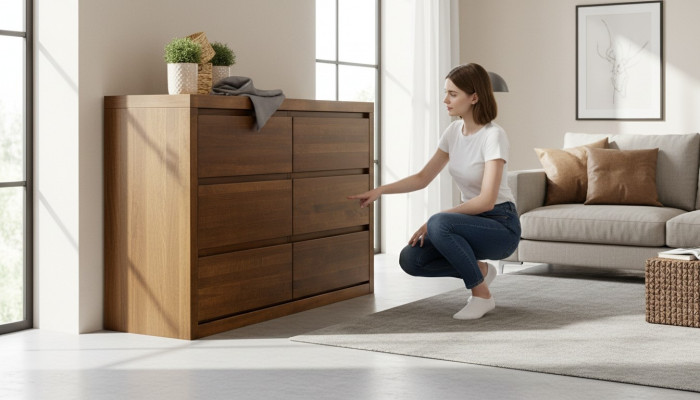 Kommode Holzdesign Kommoden Kleiderschrank Hochschrank Sideboard Schubladen Schränke