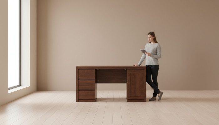 Tableau Bureau Table en bois Bureau d'ordinateur Bois massif Bureau de bureau Mobilier de bureau Tables