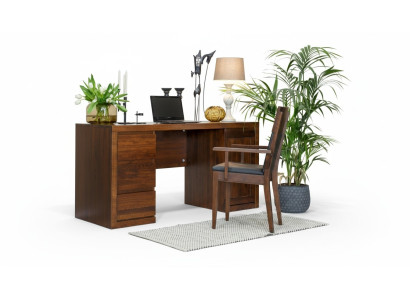 Ensemble de bureau Mobilier de bureau Table + Fauteuil Mobilier en bois massif chêne massif
