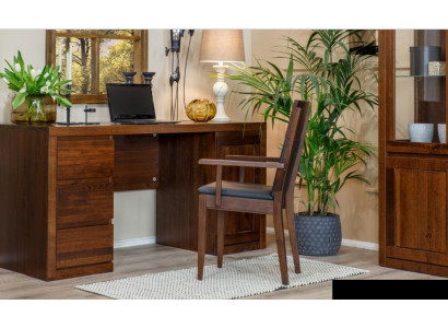 Ensemble de bureau Mobilier de bureau Table + Fauteuil Mobilier en bois massif chêne massif