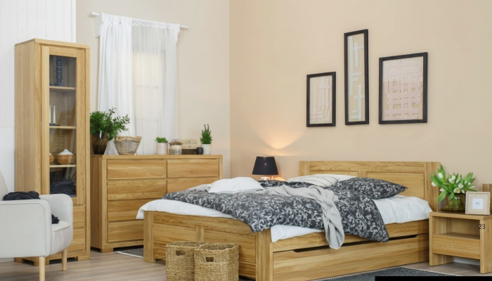 Chambre Lit en bois Vrai lit Lits Hôtel 180x200 cm Style Meubles massifs