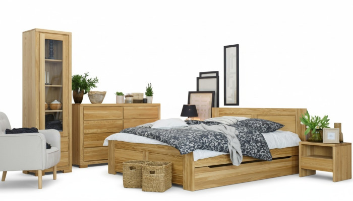 Chambre Lit en bois Vrai lit Lits Hôtel 180x200 cm Style Meubles massifs