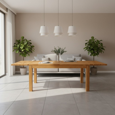 Salle à manger Table de réunion en bois massif fait main - Table à manger