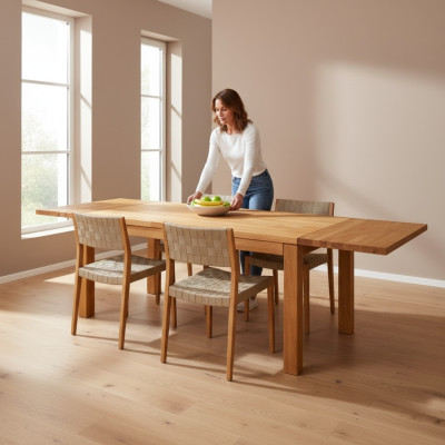Salle à manger Table à manger Tables massives Table 140x90 cm Bois véritable en bois massif Nouveaux meubles