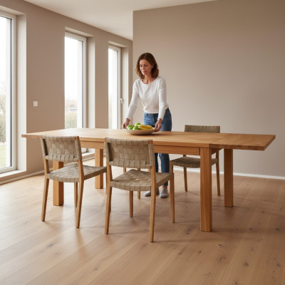 Salle à manger Table à manger Tables massives Mobilier Table 140x90cm Bois massif en bois véritable nouveau