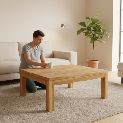 Table d'appoint Table basse Bois massif Chêne Meubles massifs 100x70 cm nouvelles Tables
