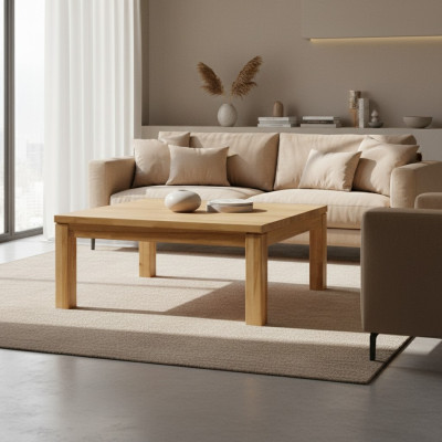 Table d'appoint Table basse Bois massif Chêne Meubles massifs 100x70 cm nouvelles Tables