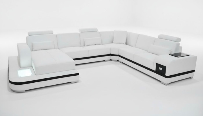 Canapé en cuir design Canapé en cuir moderne Canapé d'angle en tissu Canapé paysage vivant
