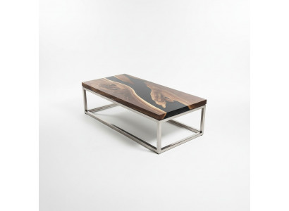 Table rivière Résine époxy Table basse Véritable bois Tables massives 120x60