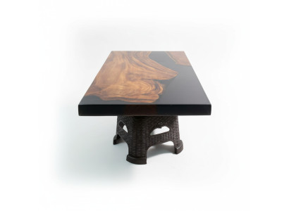 Table basse Table de rivière Tables massives Table de rivière en bois véritable 100x60