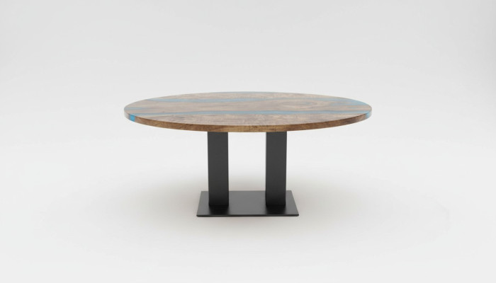Table à manger ronde Table de rivière En bois massif Table de rivière Table 150cm Tables Résine époxy