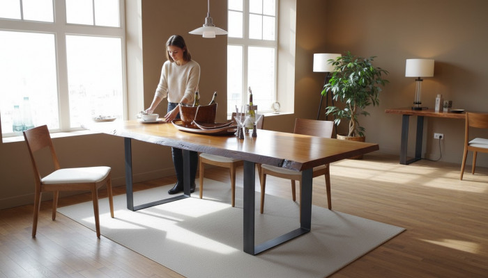 Table contemporaine Table à manger Table de cuisine Contemporaine faite à la main