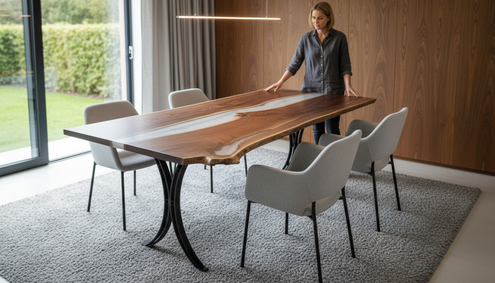 Table à manger Eau de mer Rivière Bois véritable Table de rivière 220x110 Tables