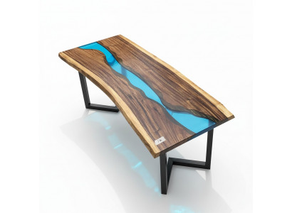 Table basse en résine époxy Table de rivière Tables en bois massif 120x60