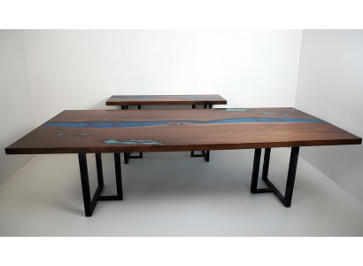 Table à manger River Table Véritable bois Tables en résine époxy solide 260x100 nouveau