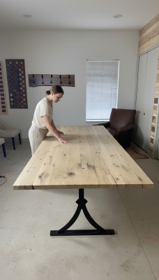 Véritable table à manger en résine époxy bois massif Table de rivière 260x90 nouvelles tables solides