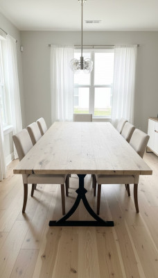 Véritable table à manger en résine époxy bois massif Table de rivière 260x90 nouvelles tables solides