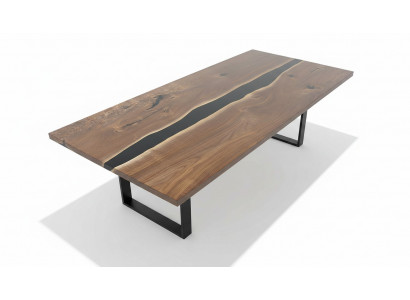 Table à manger Tables époxy résine massif Meubles époxy Table en cascade Bois véritable