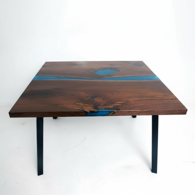 Table basse Table de rivière Table en bois massif Table décorative en résine époxy solide